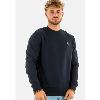 Imagen de FELPA UOMO GIROCOLLO FRED PERRY NAVY/DARK CARAMEL