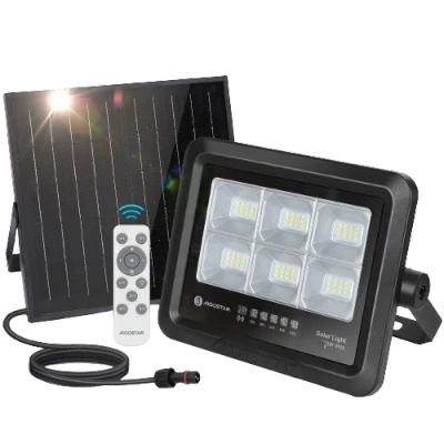 Imagen de Aigostar Foco Proyector LED Solar con mando a distancia 50w, Blanco Frío 6500K, Exterior Impermeable IP65,Proyector Brillo y Sincronización ajustables para Jardín,Garaje