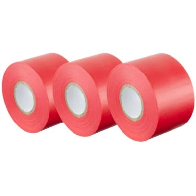 Imagen de GOCABLETIES Cinta aislante roja de 50 mm x 33 m para instalaciones eléctricas Autoadhesiva y resistente, ancha proteger, agrupar reparar cables 3 rollos