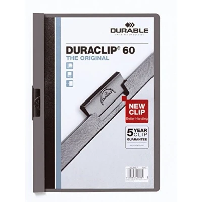 Imagen de Durable 220957 Duraclip Original 60 (para 1 hojas A4), 25 piezas, antracita/gris