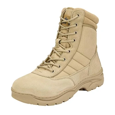 Imagen de NORTIV 8 Botas de Trabajo Tácticas Militares para Hombre con Cremallera Lateral Combate Motocicleta Arena Trooper Talla 44.5EU/11US