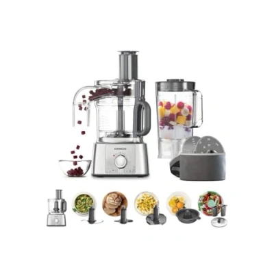Imagen de Kenwood MultiPro Express FDP65.820SI Procesador de Alimentos 1000 W (bol 3 L, batidora vaso 1.5 exprimidor, accesorios corte, Serve y Dice)