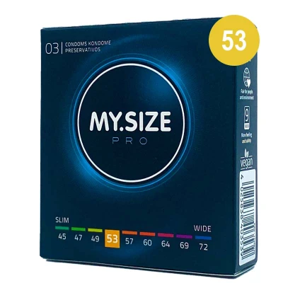 Imagen de Condones MY.SIZE PRO, talla 3, 53 mm, 3 piezas ajuste perfecto y adecuada para todos