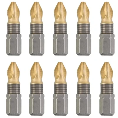 Imagen de kwb Titan bits Juego de 10 puntas PZ 2 25 mm, caja bits, 1/4 hexagonal exterior, universal
