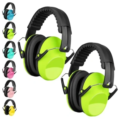 Imagen de Bravekoi Casco Anti Bruit Niño Juego de 2, Fácilmente Ajustable Plegable, Para Autismo, TDAH, Fuegos Artíficos, Concierto (Azul)