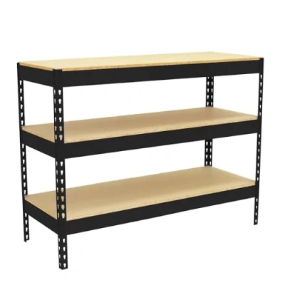 Imagen de Simon Rack Banco de Trabajo Taller, Capacidad Carga 400 kg, 900x1200x750 mm, 3 Alturas, Mesa Antracita/Madera BT Basic