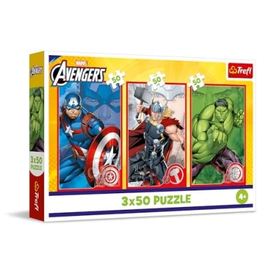 Imagen de Trefl Puzzle 3en1: Marvel The Avengers, Tu héroe 3 x 50 Piezas, Set de Tres puzles para niños a Partir 4 años, Multicolor (34891)