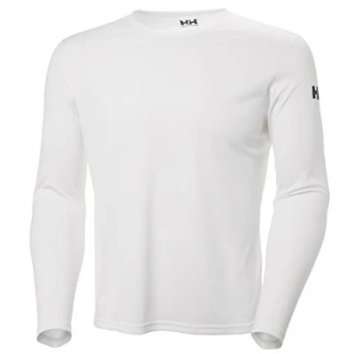 Imagen de Helly Hansen Hombre Camiseta HH Tech Crew Manga Larga, XL, Blanco