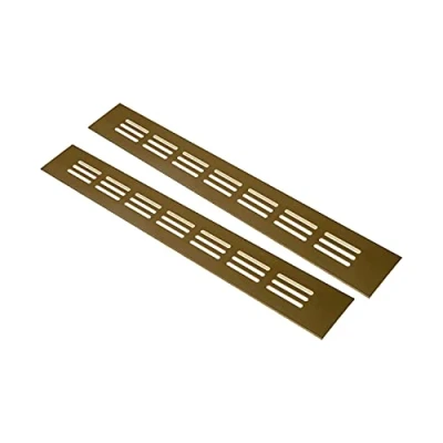 Imagen de Vent Systems Paquete de 40 x 300 mm con 2 rejillas ventilación doradas aluminio rejilla insectos. Aplicaciones calefacción, refrigeración y ventilación.