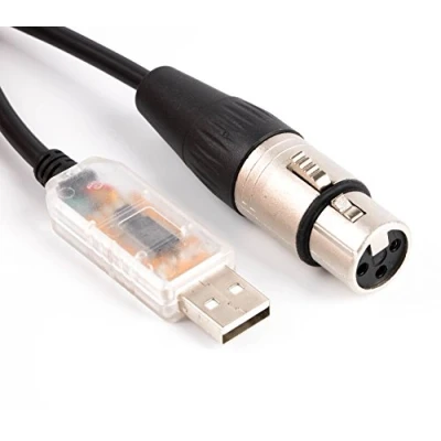 Imagen de FTDI USB Rs485 XLR Dmx512 Cable controlador de equipo iluminación escenario DIY para SGM Dmxking Dmxcontrol Freestyler Download (longitud: 1,8 m)
