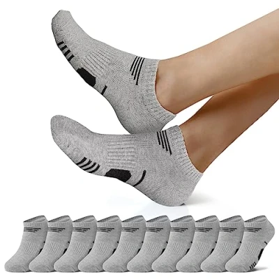 Imagen de NUOZA Calcetines Tobilleros Mujer Hombre Verano Cortos Deporte Running Algodon Invisibles Gris