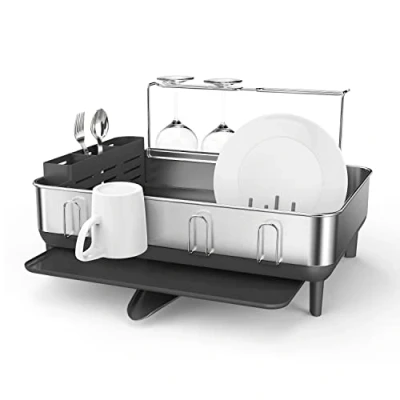 Imagen de simplehuman KT1181 escurreplatos de acero, gris, acero inoxidable cepillado