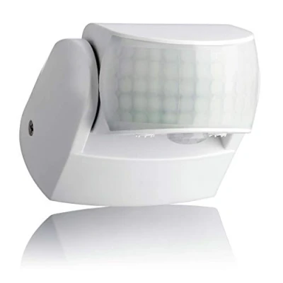 Imagen de SEBSON® Detector de Movimiento Exterior IP65, Montaje Superficie en Pared, programable, 12m/180 y 3m/360, LED Adecuado, Sensor Infrarrojos con 2 Sensores