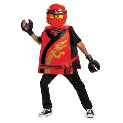 Imagen de DISGUISE 100379 Disfraz de Ninjago Kai para niños, color rojo, talla única