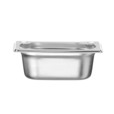 Imagen de HENDI Recipiente GN 1/9,contenedor GN,esquinas reforzadas,resistente a Temperaturas de 40 300C,apto para hornos,congeladores,calientaplatos,baño María,0.6L,176x108x(H) 65mm,acero inoxidable