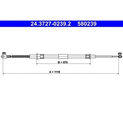 Imagen de ATE 24.3727 0239.2 Cable de Freno Mano 1119