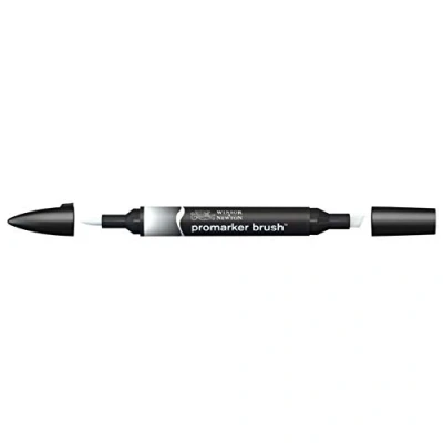Imagen de Winsor &amp; Newton Promarker Brush Rotulador Doble Punta, Punta Pincel, Tinta Base Alcohol, Color Blender (bl)