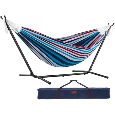Imagen de Vivere UHSDO8 12 Hamaca con soporte incluido, multicolor, 250 cm, doble, diseño Vasquera