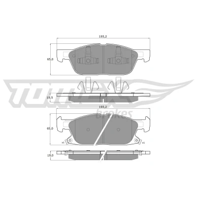 Imagen de TOMEX brakes TX 18 39 Juego de pastillas freno Eje delantero con avisador acústico desgaste FORD: Focus Mk4 Hatchback, S Max Mk2, Kuga Mk3