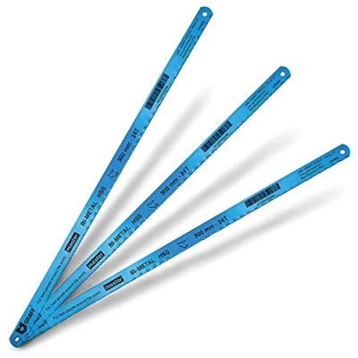 Imagen de GRAFF Juego de 3 Hojas Sierra para Metales Hoja Metal HSS 300mm Sierras Manuales 24 TPI
