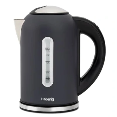 Imagen de Hervidor eléctrico programable H.Koenig Inox 1,7L BOE52 gris mate, Termostato regulable 40 100C, Ebullición rápida, Compacto, Mantener caliente, 2200W