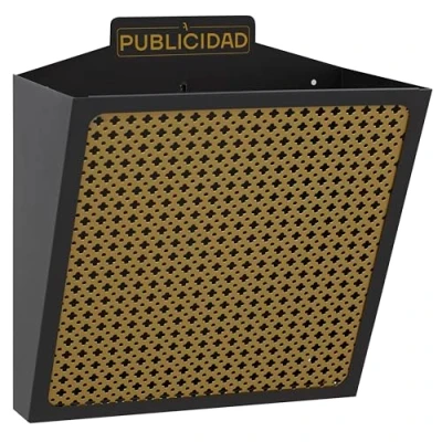 Imagen de Arregui E2313 Cesta de Publicidad Acero, 11 L, Cuerpo Negro y Rejilla Color Ocre, 305x320x190 Mm
