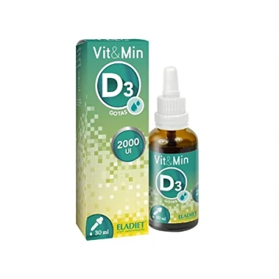 Imagen de Eladiet Complemento Alimenticio Vit&amp;Min con Vitamina D3 30 ml Ayuda a Reforzar el Sistema Inmunológico Contribuye la Absorción del Calcio y Fósforo Favorece Mantenimiento de los Huesos