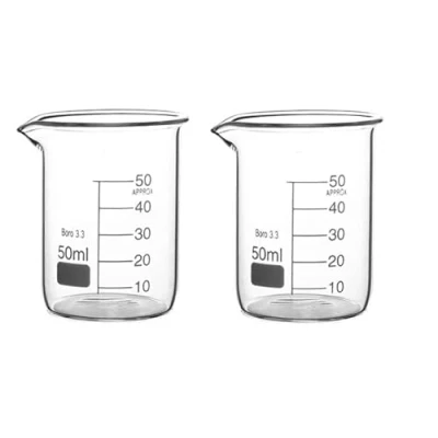 Imagen de Rocwing Borosilicato 3.3 Vaso de Vidrio Graduado para Uso en Laboratorio y Cocina (50ml, 2 in a pack)