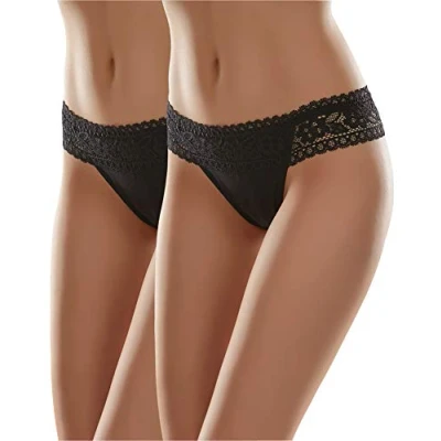 Imagen de Merry Style Bragas Slip Bóxer Ropa Interior Mujer MSGAB140 ((2Pack) Negro/Blanco, 40 (Talla del Productor: L))