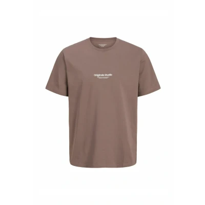 Imagen de Jack &amp; Jones Jorvesterbro SS CREW NECK Camiseta estampada, Hombre, Talla: Small, Deep taupe