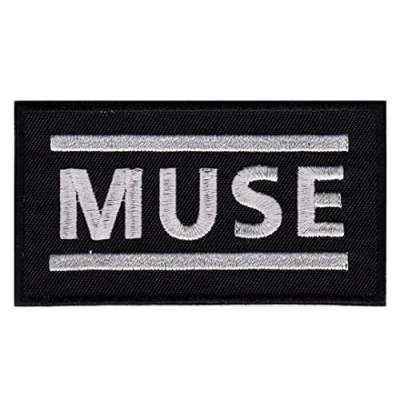 Imagen de hotrodspirit parche del grupo Muse negro y blanco Pop Rock 9 x 5 cm, termoadhesivo