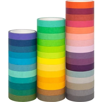 Imagen de Juego de 40 rollos Cinta washi adhesiva decorativa DIY para niños y envoltura regalos Halloween, Acción Gracias, Navidad