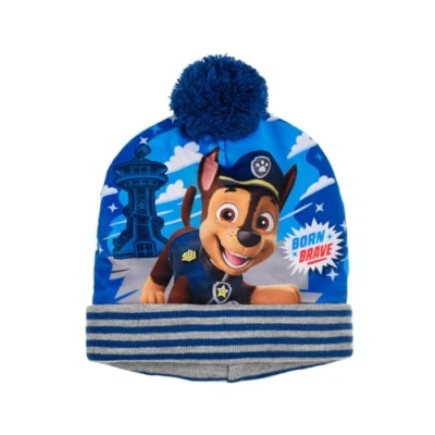 Imagen de PAW PATROL Gorro de invierno para niño con pompón, azul claro, 52
