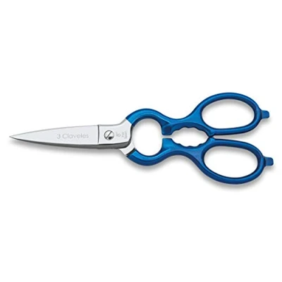 Imagen de 3 Claveles Varios Usos Tijera de Cocina Multiusos, Acero Inoxidable, Azul, 8&quot;