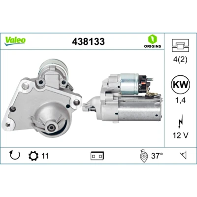 Imagen de VALEO NEW ORIGINAL PART 438133 Motor de arranque 12 1,4 11 CITROËN: Berlingo / First I Furgón, II, C4 Hatchback, PEUGEOT: 307 SW