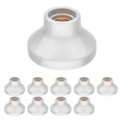 Imagen de ledscom.de 10 unid. plafón/portalámpara ELEKTRA, porcelana, blanco brillante, 1x E27 máx. 300W