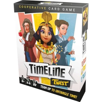 Imagen de juego de cartas Timeline Twist,Juego trivia,Juego estrategia,Juego cooperativo,Divertido familiar para niños y adultos,Tiempo promedio 20 minutos,Fabricado por Zygomatic