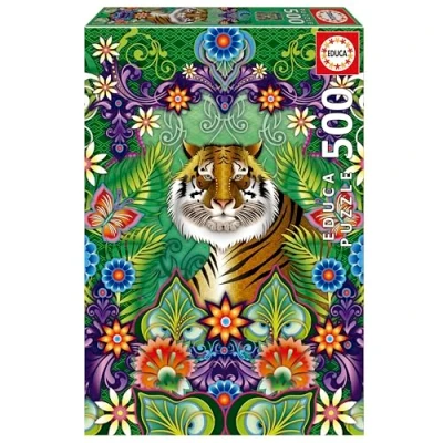 Imagen de Educa Tigre de Bengala, Catalina Estrada Puzzle 500 Piezas para Adultos. Medidas: 34 x 48 cm. Incluye Cola Fix Puzzle. A Partir 11 años (19912)