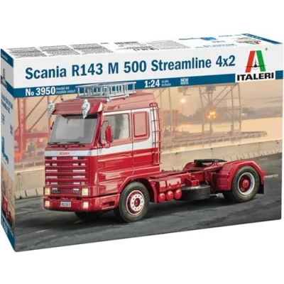 Imagen de Italeri 3950 1:24 Scania 143M 500 Streamline 4x2 Maqueta de construcción, kit construcción modelos pie, manualidades, aficiones, pegar, juego plástico detallado, multicolor