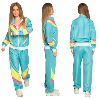 Imagen de Boland disfraz adulto años 80 chándal con bolsillos, chaqueta y pantalón, chándal, despedida de soltero, estilo retro, deportivo, grupo, adulto, fiesta temática, carnaval