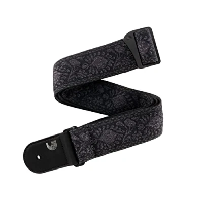 Imagen de correa textil para guitarra D&#039;Addario Accesorios de eléctrica, acústica Monterey Black Tubular