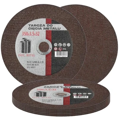 Imagen de 5x Disco de Corte Metal 350 mm x 32 3,5 Acero Metálico INOX Hierro Chapa Discos Amoladora Angular Herramientas Eléctricas