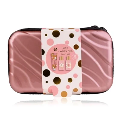 Imagen de Accentra Set de regalo Let&#039;s Celebration para mujer en estuche rígido cuidado que incluye gel ducha, loción corporal y champú viaje bienestar 3 piezas mujeres niñas