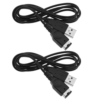 Imagen de EMSea 2pcs Cable de Cargador alimentación USB Compatible con Nintendo NDS/Gameboy Advance SP Carga Accesorios Plomo, Negro