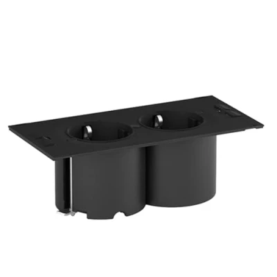 Imagen de Bachmann due Caja con 2xschukos negro cable pvc 3g1,5mm 2m
