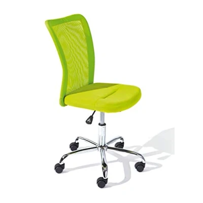 Imagen de Inter Link Silla de escritorio para niños Giratoria ergonómica Regulable en altura Base metal cromado Funda malla transpirable 360 Rosa Bonnie