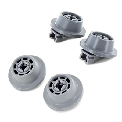 Imagen de DL pro 4 ruedas inferiores para Bosch Siemens 00611475 611475 cesta inferior Super Silence AquaStar extraclase iQ100 iQ300 iQ500 iQ700 lavavajillas gris