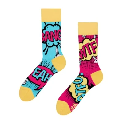 Imagen de Dedoles Calcetines Unisex Hombre Mujer y Niños Algodón muchos diseños divertidos diferente izquierda derecha, color: Multicolor, diseño: Tiras cómicas, tamaño: 39 42