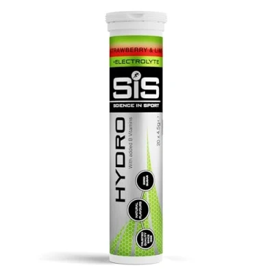 Imagen de Science in Sport Tabletas Hydro 20 pcs. Fresa Lima de electrolitos, veganas y sin gluten, efervescentes para estimular la hidratación un equilibrio electrolitos.