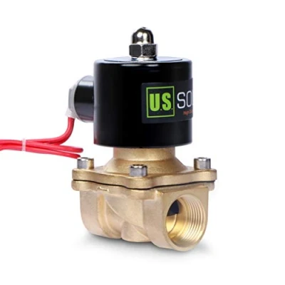 Imagen de U.S. Solid 220V AC 3/4&quot; G Válvula de solenoide eléctrica Latón Normalmente Cerrado Solenoid Valve Impulsado Directamente para Agua Aire Aceite Diesel Viton Material del sello